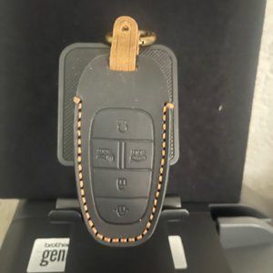 Hyundai Leather Key Fob Cover Case Black #723